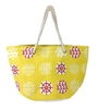 Magid Nautical Sailor Print Paper Straw Tote, Yellow - Multi Tote Bag for Daily Essentials