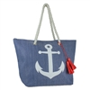 Nautical Anchor Beach Bag Packable Large Tote