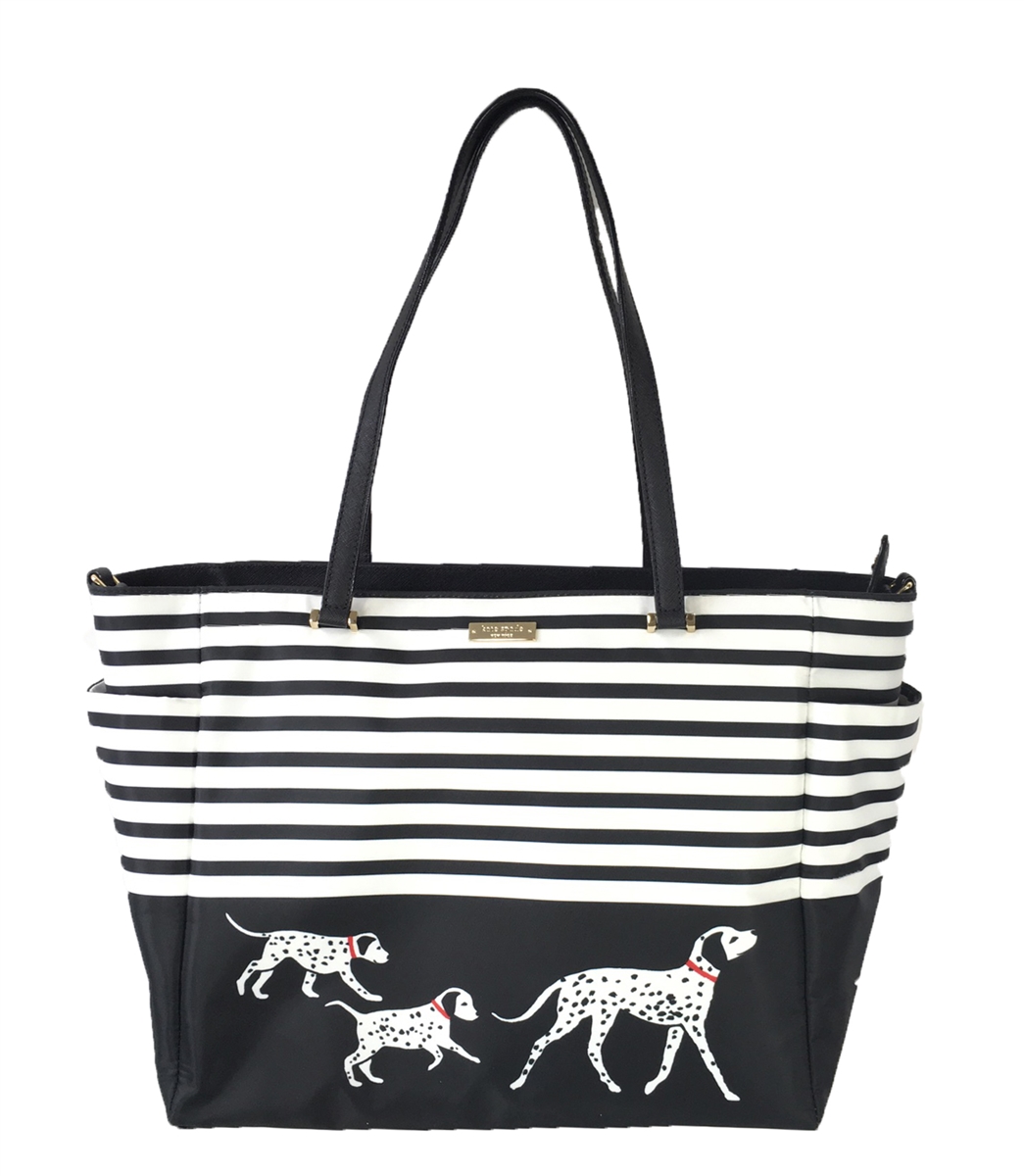 Kate spade diaper bag black best sale and white