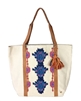 PilyQ Sunbeam Embroidered Tassel Tote, Multi - Multi Tote Bag for Daily Essentials