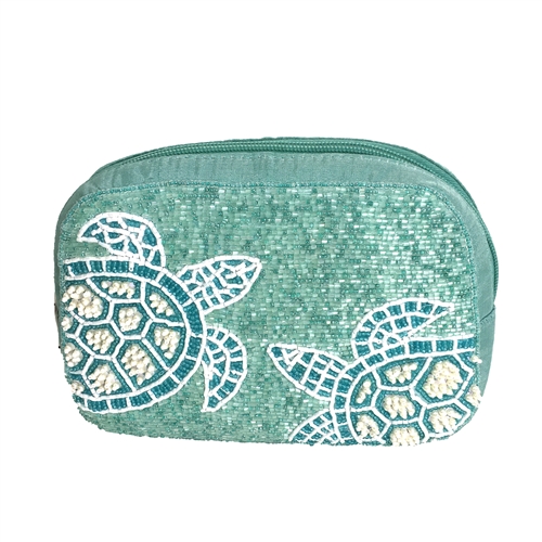 Swimming Turtles Beaded Convertible Hip Waist Pack Sling Crossbody for Beach, Travel & Everyday