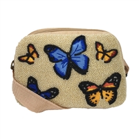Butterfly Wings Beaded Convertible Sling Crossbody Waist Belt Bag