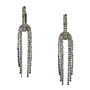 ZaZa Crystal Double Drop Fringe Statement Earrings, Hematite