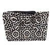 Kate Spade Black & White Geometric Print Canvas Evening Bag Floral Mosaic Bow Wristlet