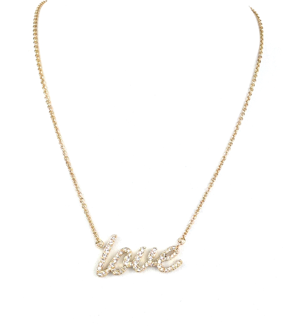 Kate Spade New York Say Yes Pave 'Love' Pendant Necklace, 16