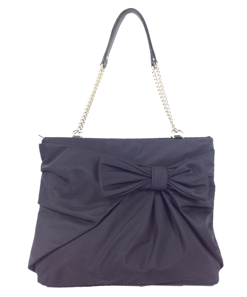 Kate Spade Nylon Bow Esther Shoulder Tote Black