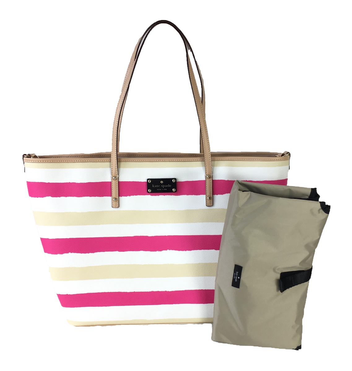 Stunning Kate Spade Pink, Lilac & Black Striped Lips Tote Bag New With  Tags!! | eBay