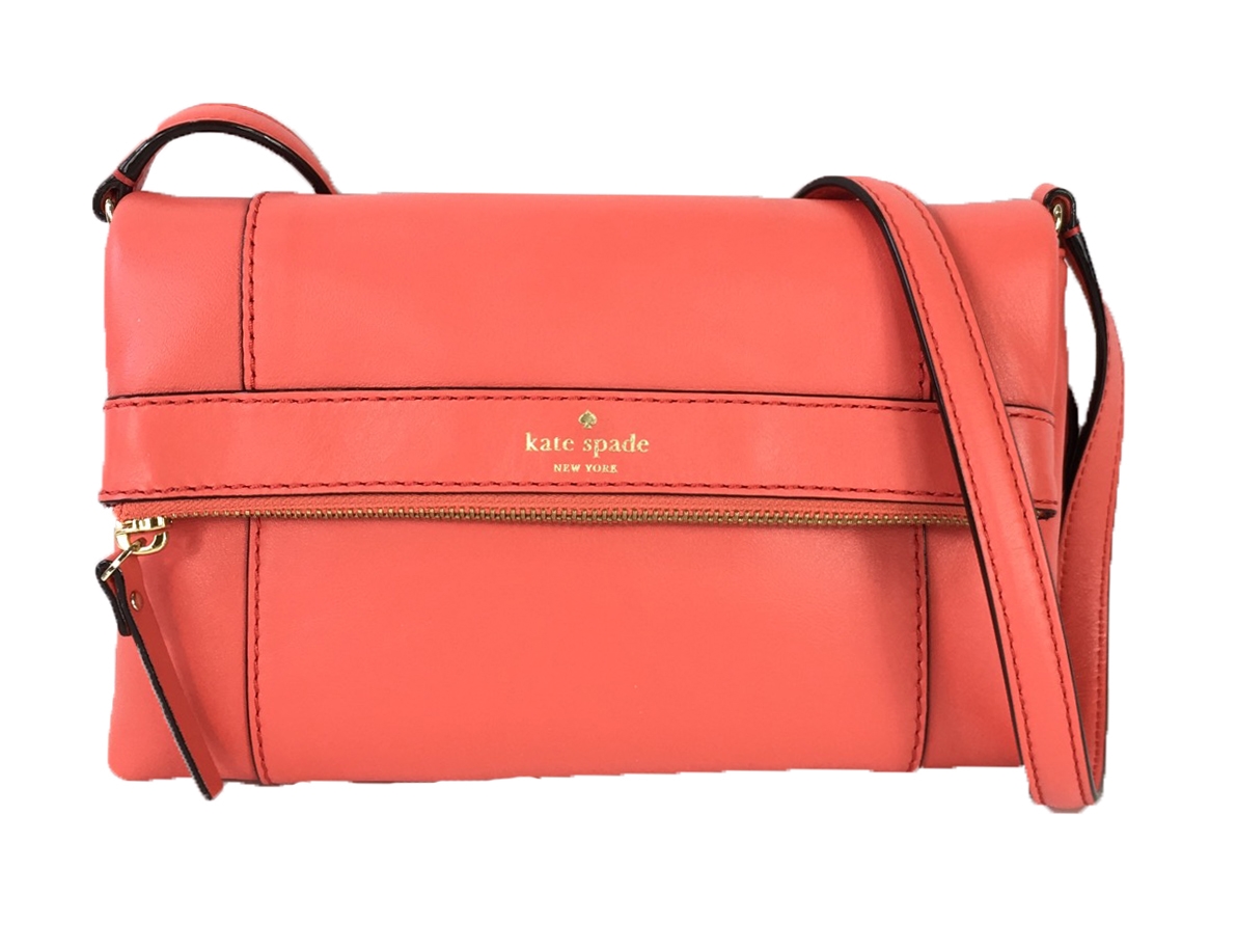 Kate Spade - Red Textured Leather Square Crossbody Bag – Current
