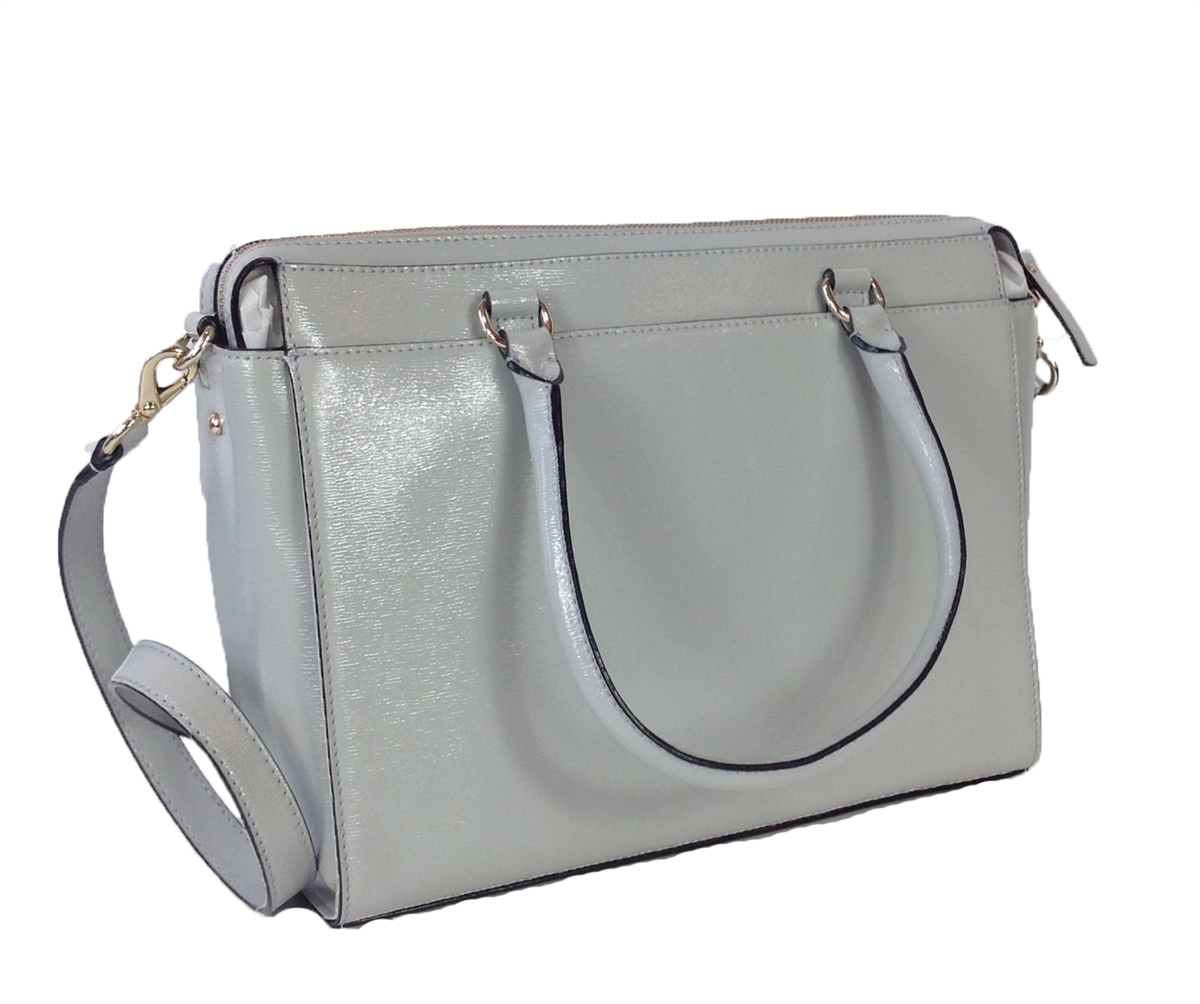 Kate Spade Patent Leather deals Gray Convertible Shoulder Bag Crossbody Beacon Court