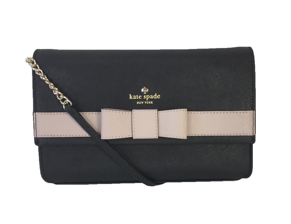 Kate Spade New York Saffiano Leather Crossbody Bag - Black Crossbody Bags,  Handbags - WKA346121