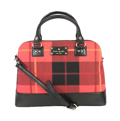 kate spade red plaid handbag