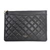 Kate Spade Black Quilted Leather Clutch Zip Pouch  Tech Portfolio