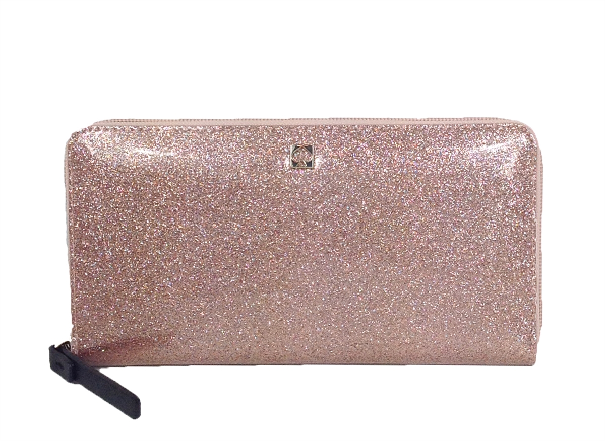 Kate Spade Mavis Street Neda Continental Zip Wallet, Sparkle Rose Gold