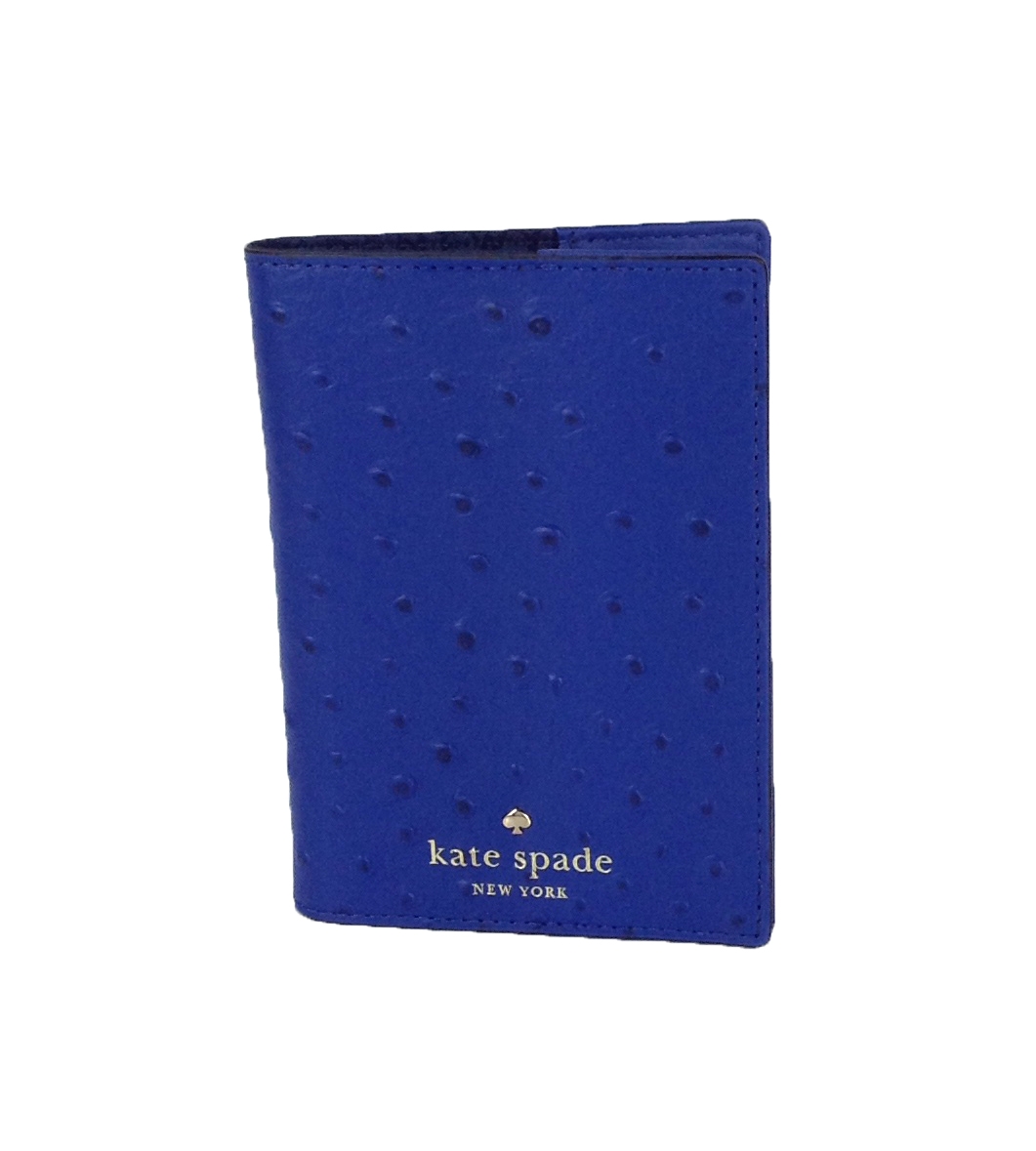 Blue Ostrich Passport Holder