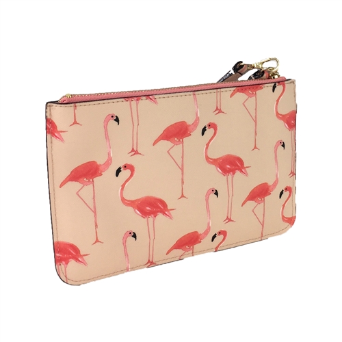 Kate Spade pair of pouf flamingos in newest rose gold