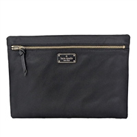 Kate Spade Large Nylon Multi Functional Zip Pouch Black Sleek Travel Clutch & Tech Organizer