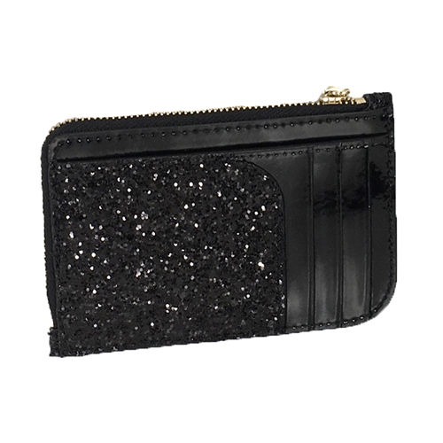 KATE SPADE Odette Black Glitter Wristlet hot Clutch Wallet NEW