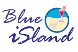 Blue Island Pom Pom Poncho Tunic Swim Cover Up, White/Blue
