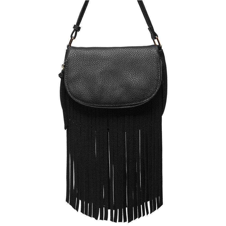 Small Leather Fringe Crossbody Bag With Studs Cell Phone 